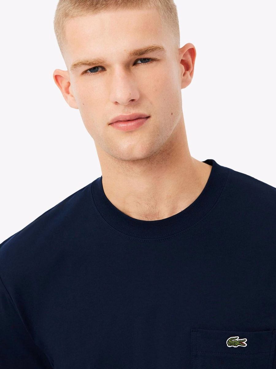 T-shirt in cotone con taschino sul petto