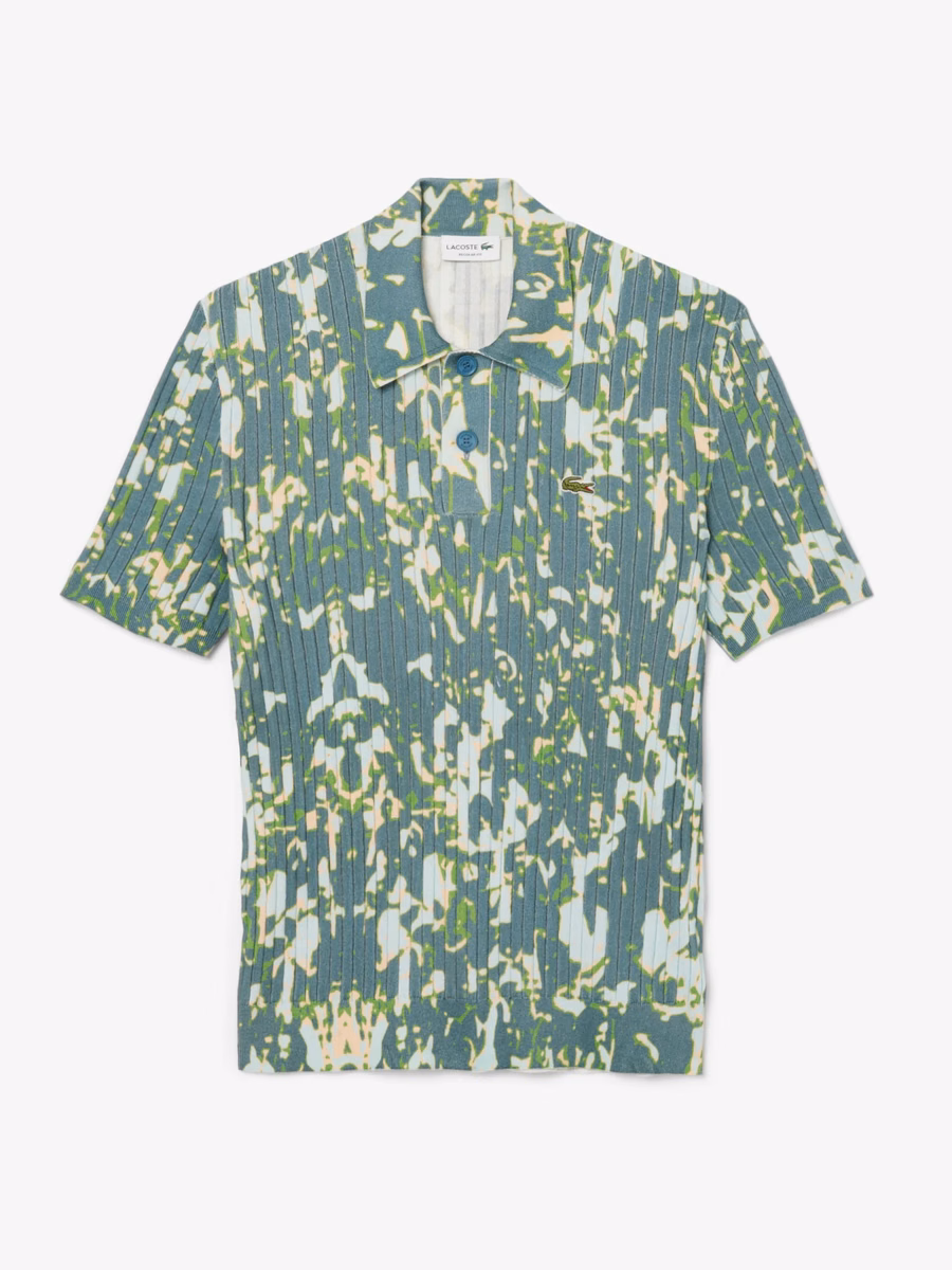 Maglione a Polo con Grafica a Maniche Corte
