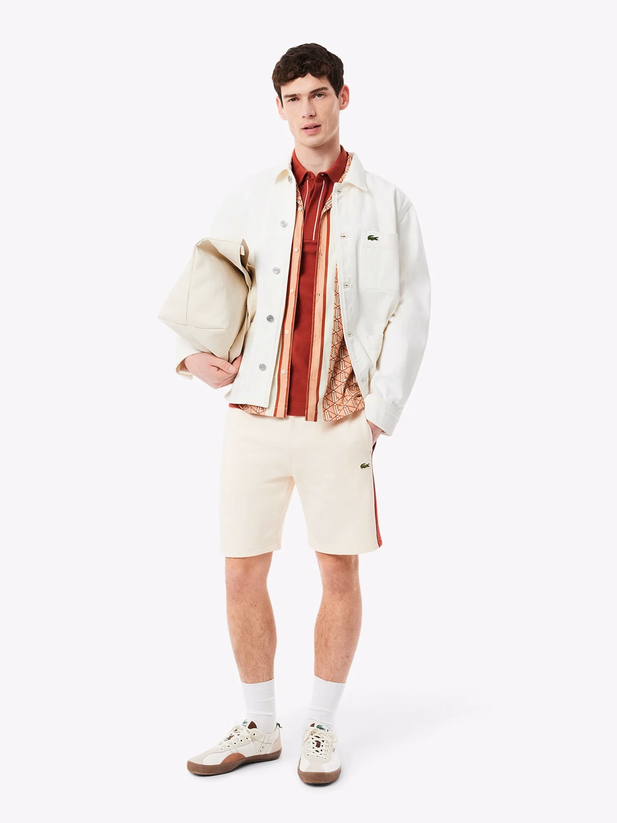 Shorts in felpa di cotone a blocchi di colore
