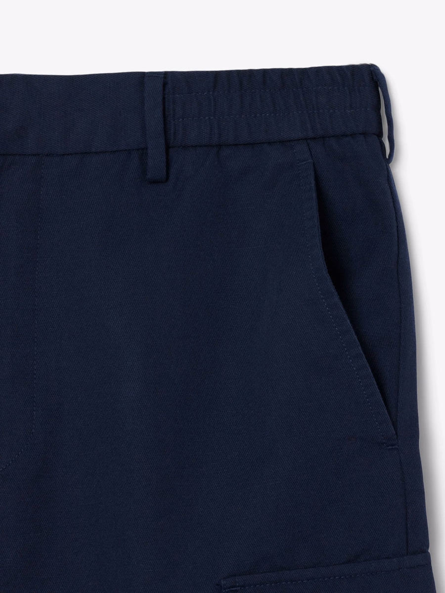 Berumda Cargo in Twill di Cotone e Lino a Vestibilità Relaxed