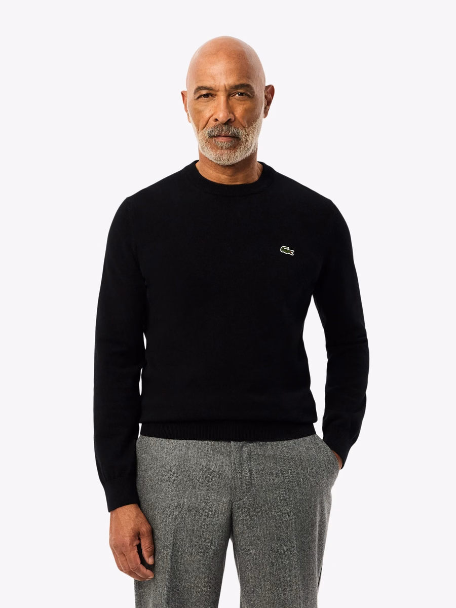 Maglione in Cotone Monocromatico con Collo a Giro