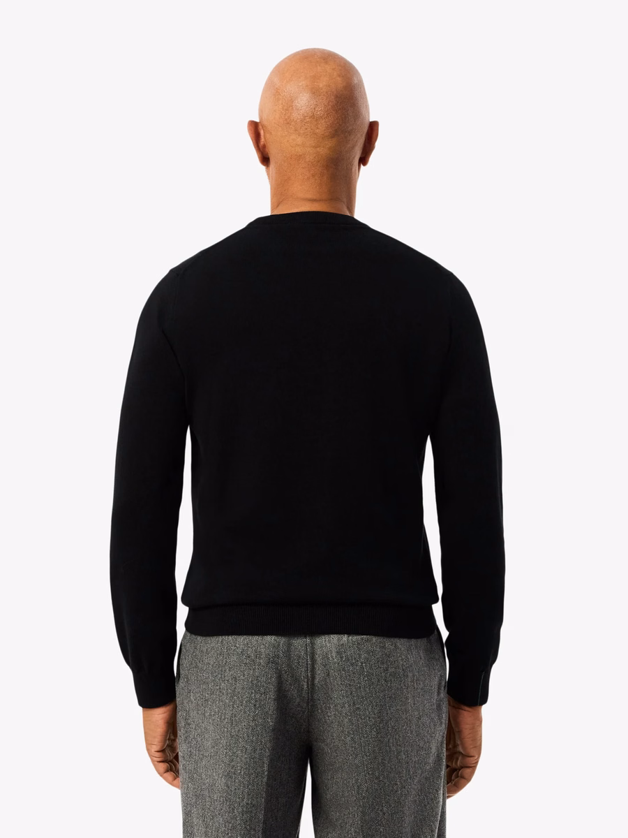 Maglione in Cotone Monocromatico con Collo a Giro