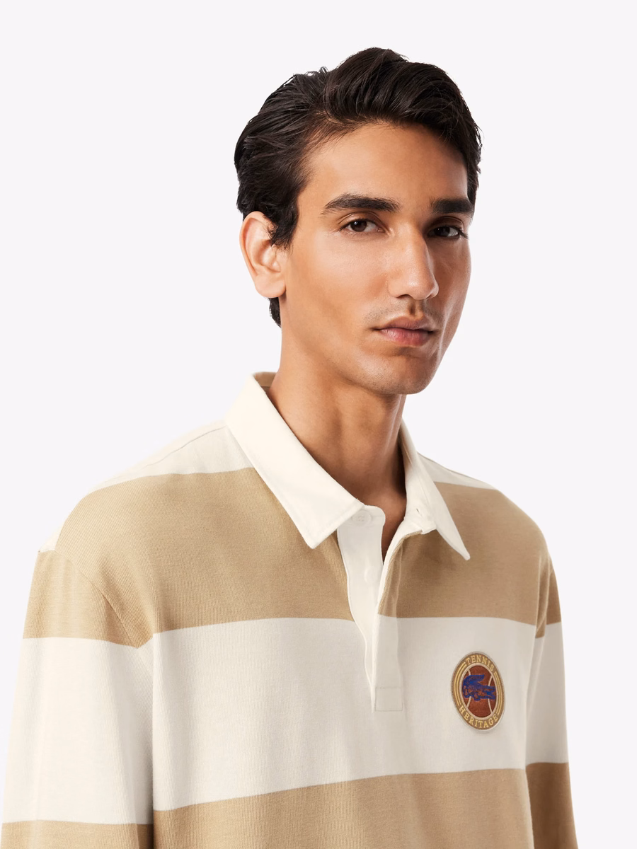Maglietta Polo Rugby a Righe Fit Relaxed