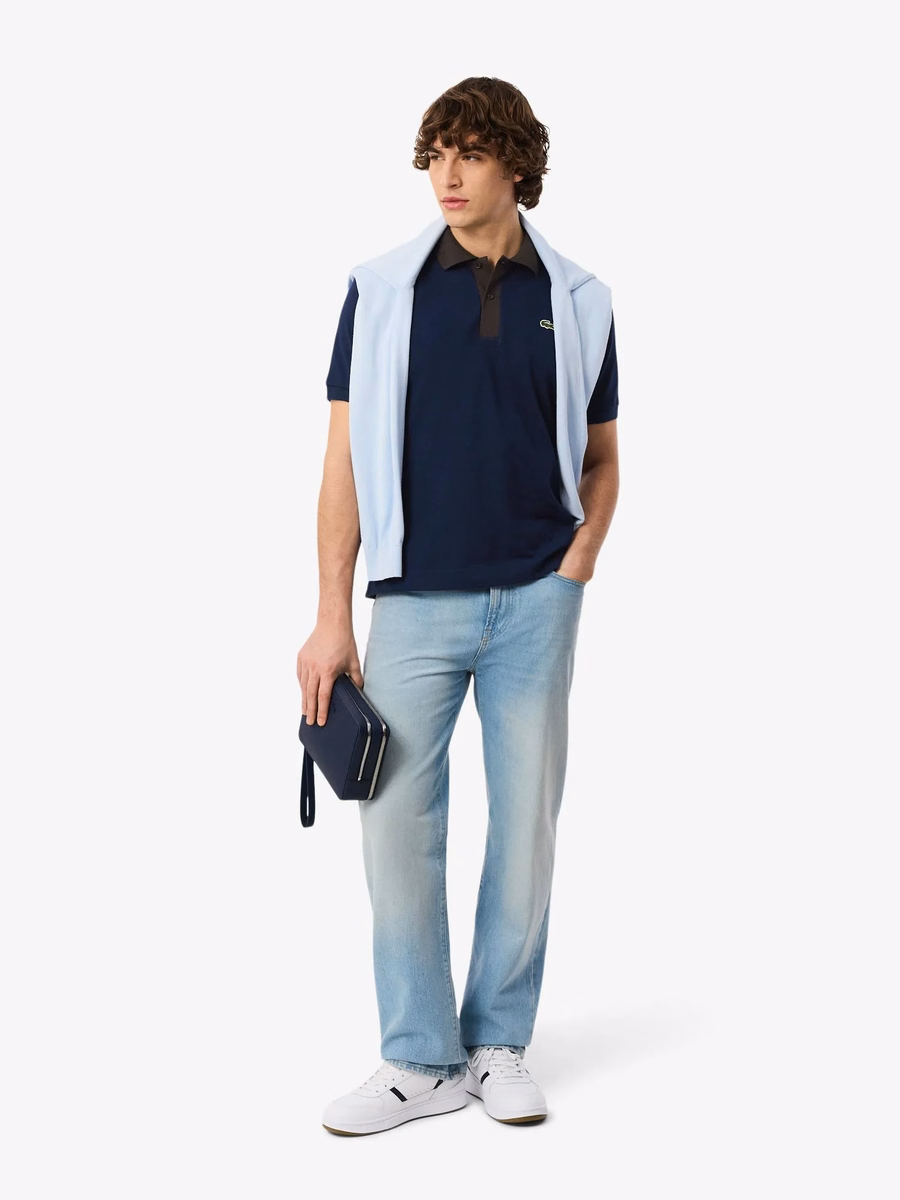 Polo L.12.12 con colletto a contrasto e vestibilità classica