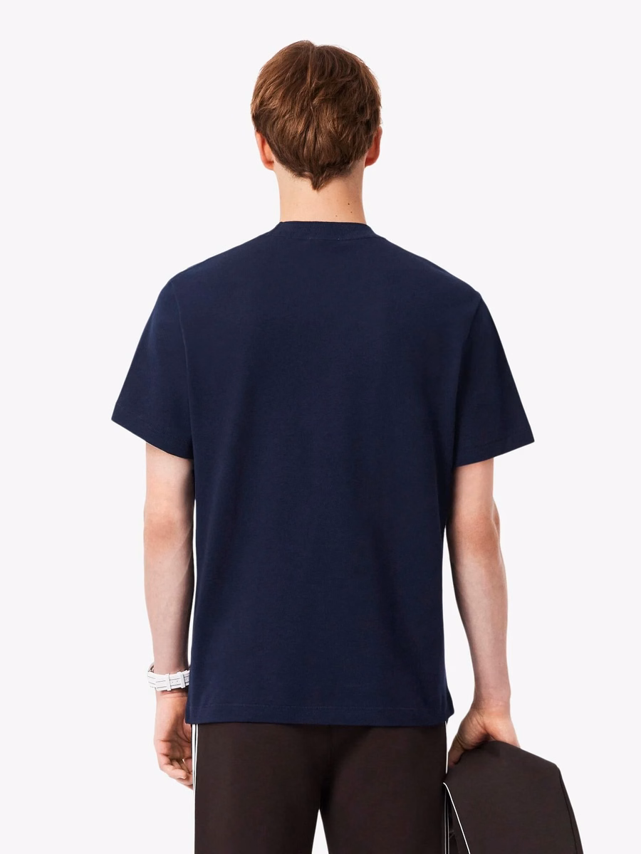T-shirt a Collo Ribbattuto Petit Piqué
