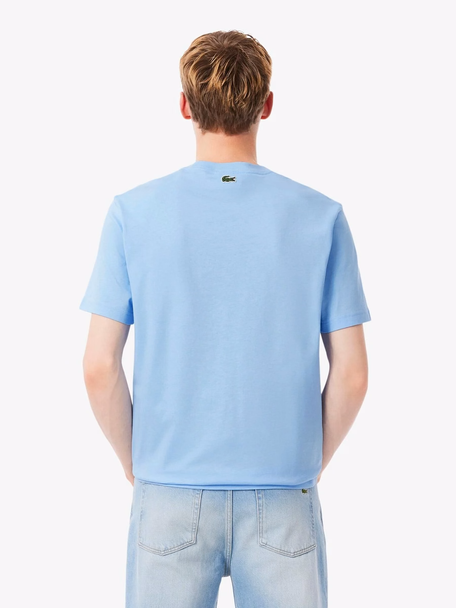 T-shirt in cotone stampato con motivo campo da tennis
