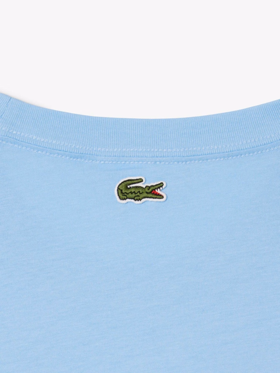 T-shirt in cotone stampato con motivo campo da tennis
