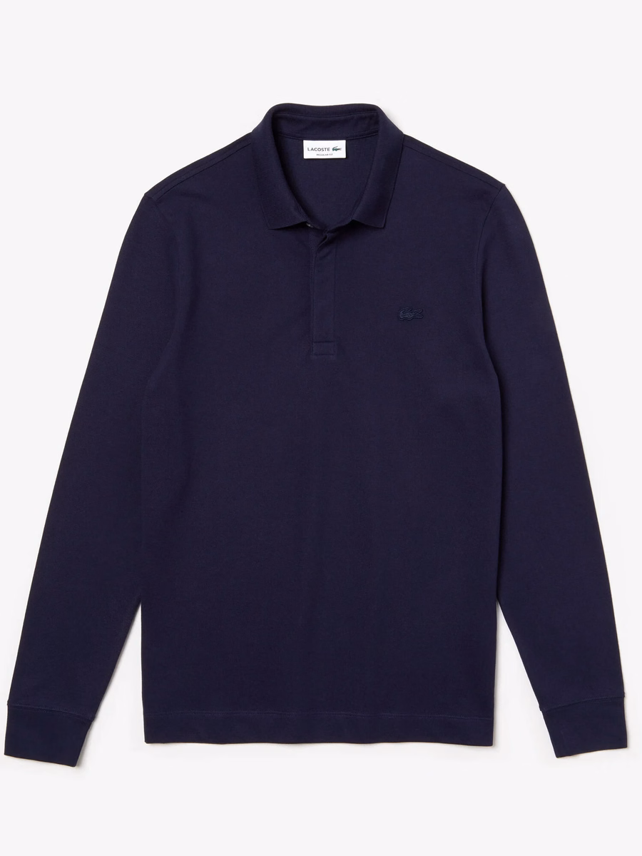 Maglietta Polo a Maniche Lunghe Regular Fit Paris Stretch Piqué