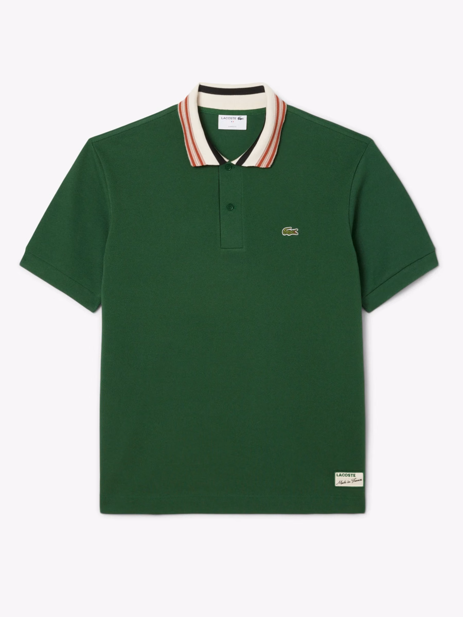 Maglietta Polo Classica a Righe con Collo, Made in France