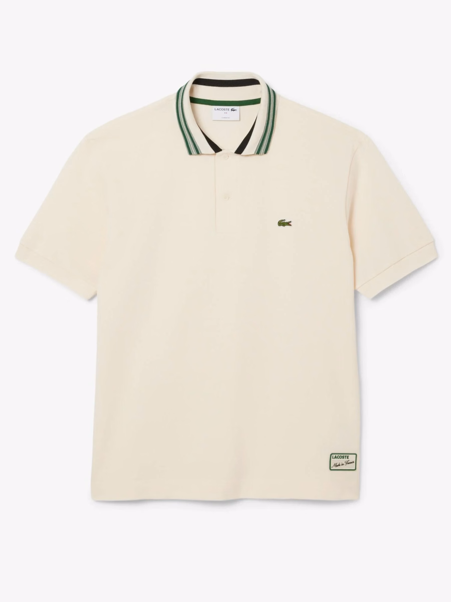Maglietta Polo Classica a Righe con Collo, Made in France