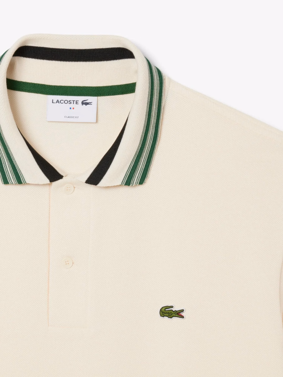 Maglietta Polo Classica a Righe con Collo, Made in France