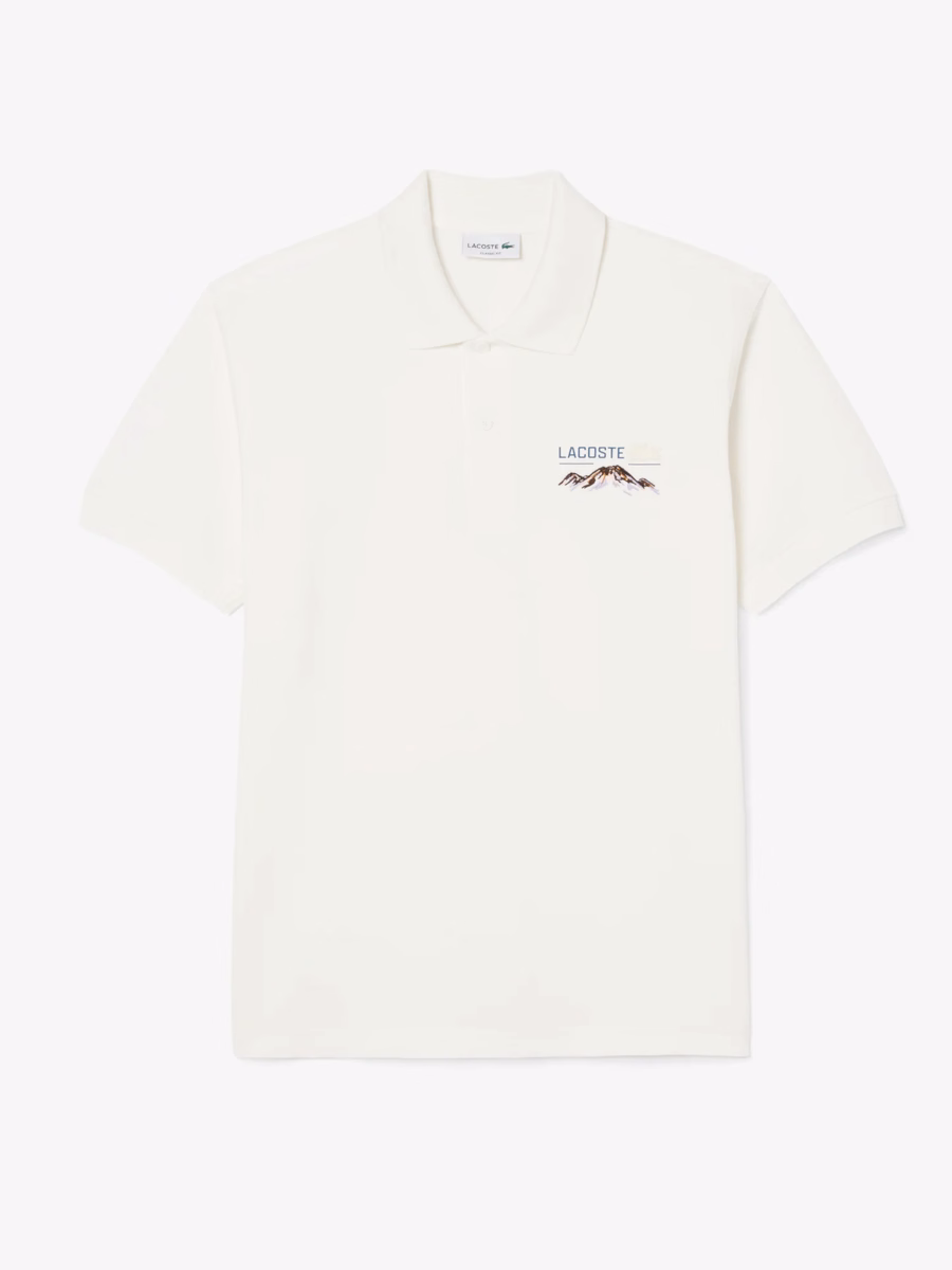 Polo Piqué con Motivo Ricamato Fit Classico