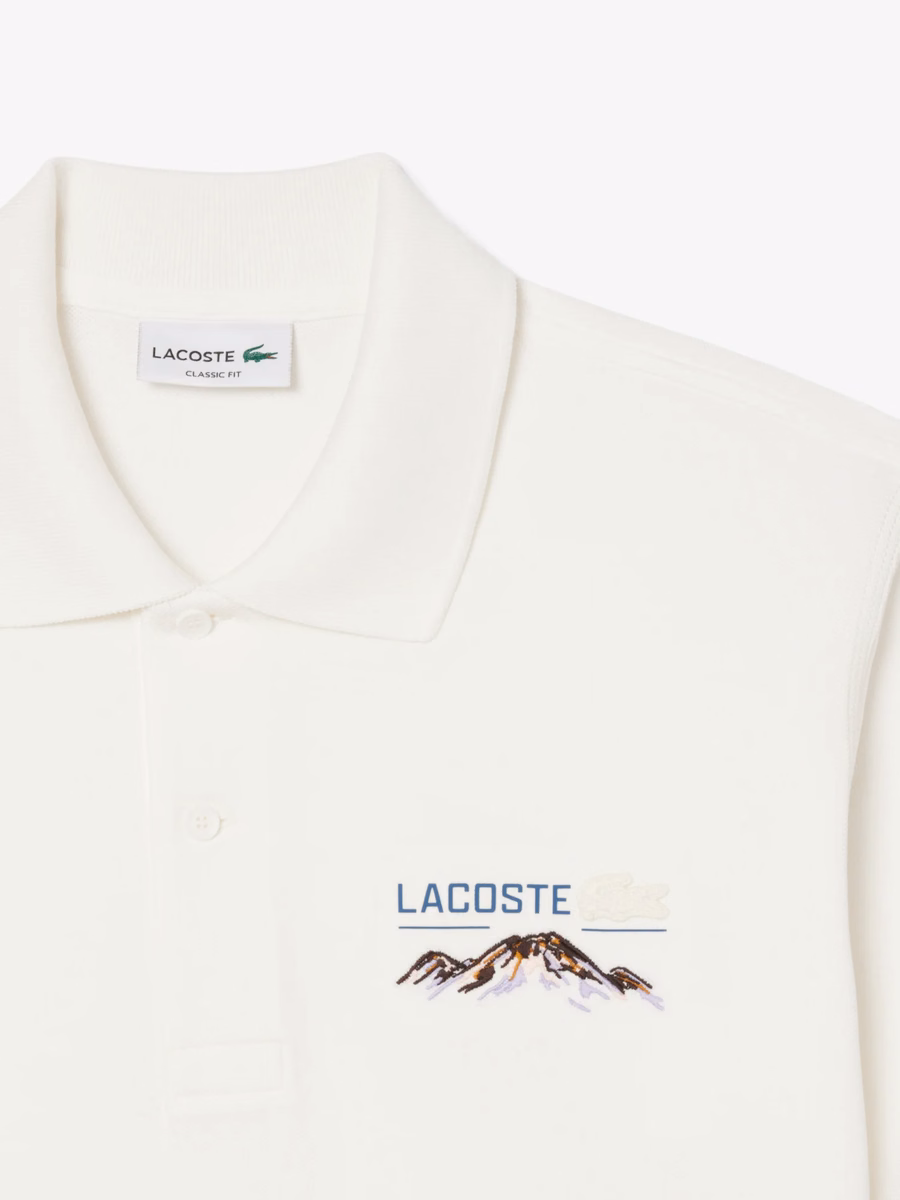 Polo Piqué con Motivo Ricamato Fit Classico