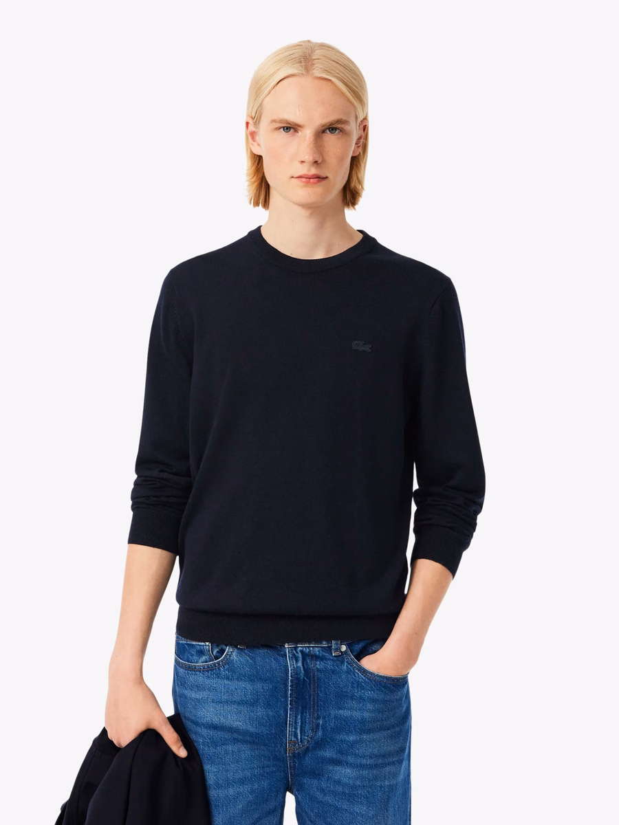 Maglione a collo rotondo in lana merino