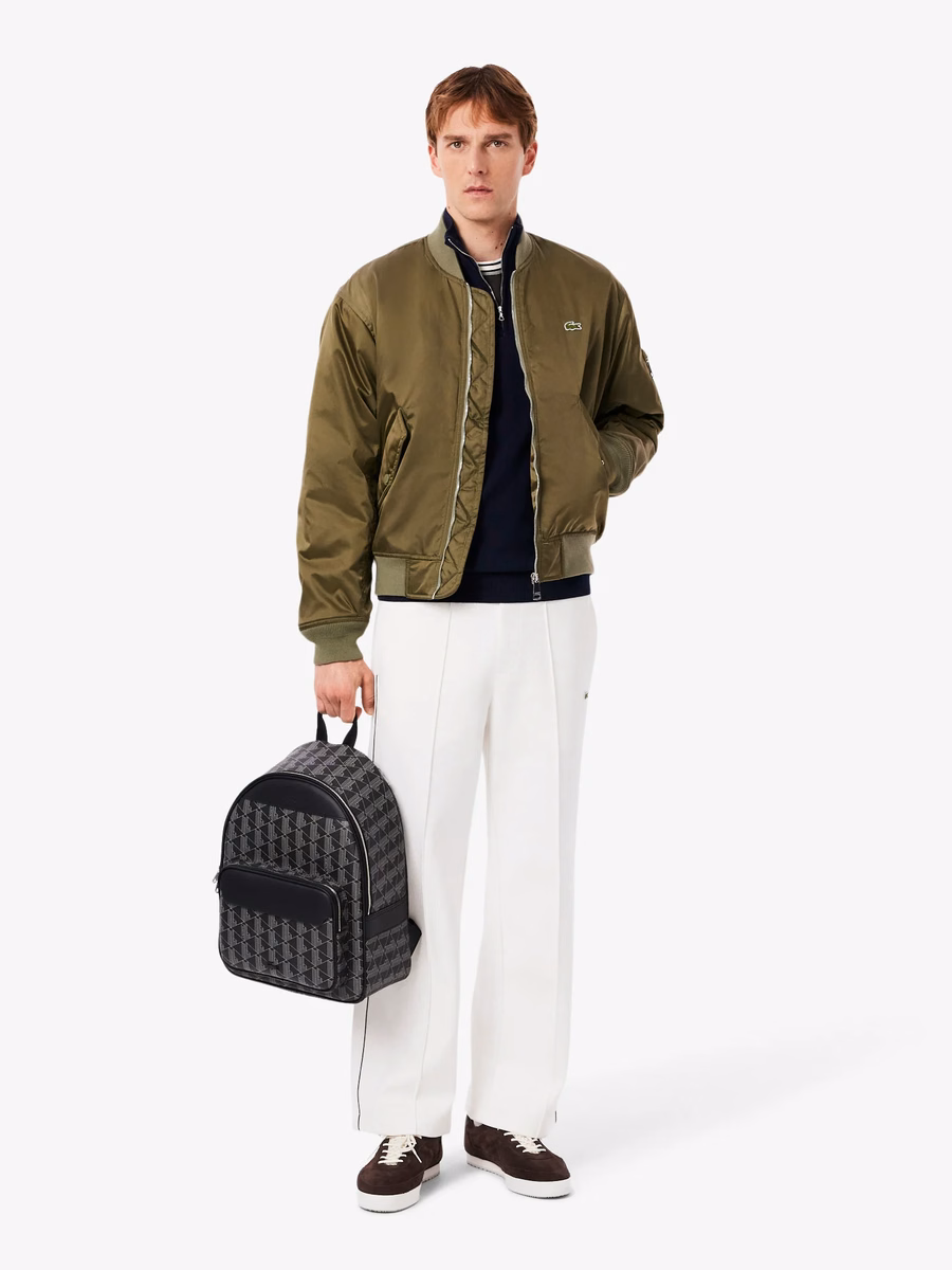 Maglione di cotone con collo alto zip