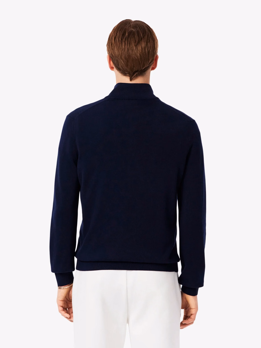 Maglione di cotone con collo alto zip