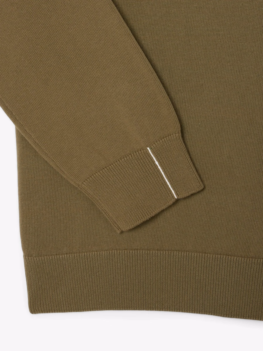 Maglione di cotone con collo alto zip