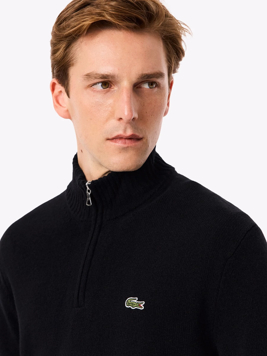 Maglione in Lana con Collo Alto e Zip