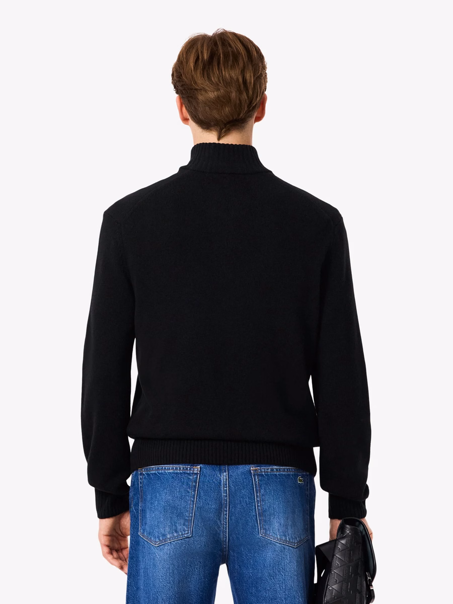 Maglione in Lana con Collo Alto e Zip