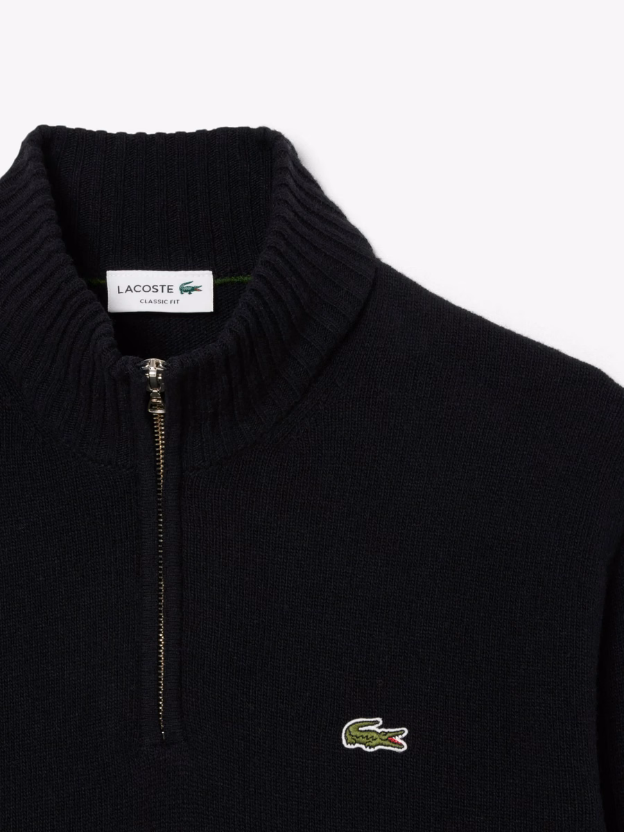 Maglione in Lana con Collo Alto e Zip