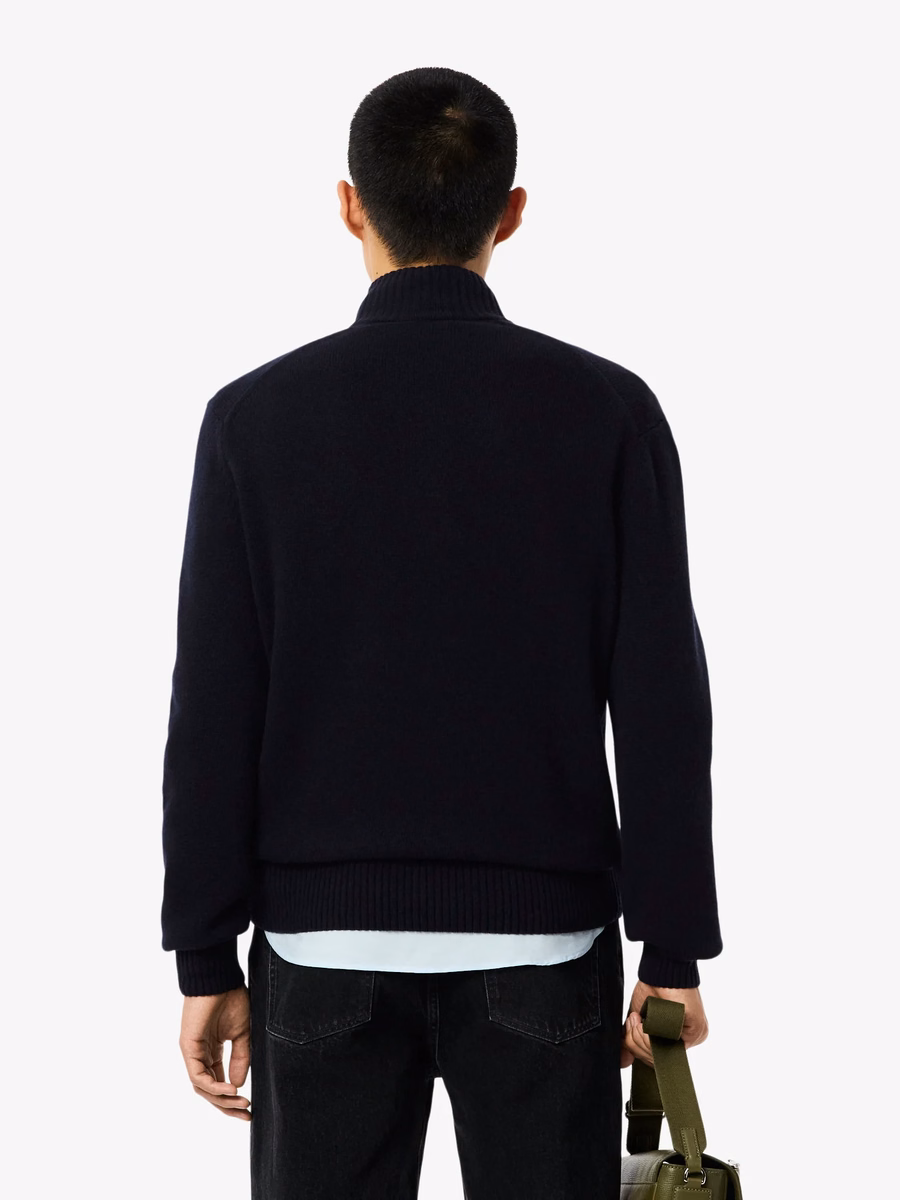 Maglione in Lana con Collo Alto e Zip