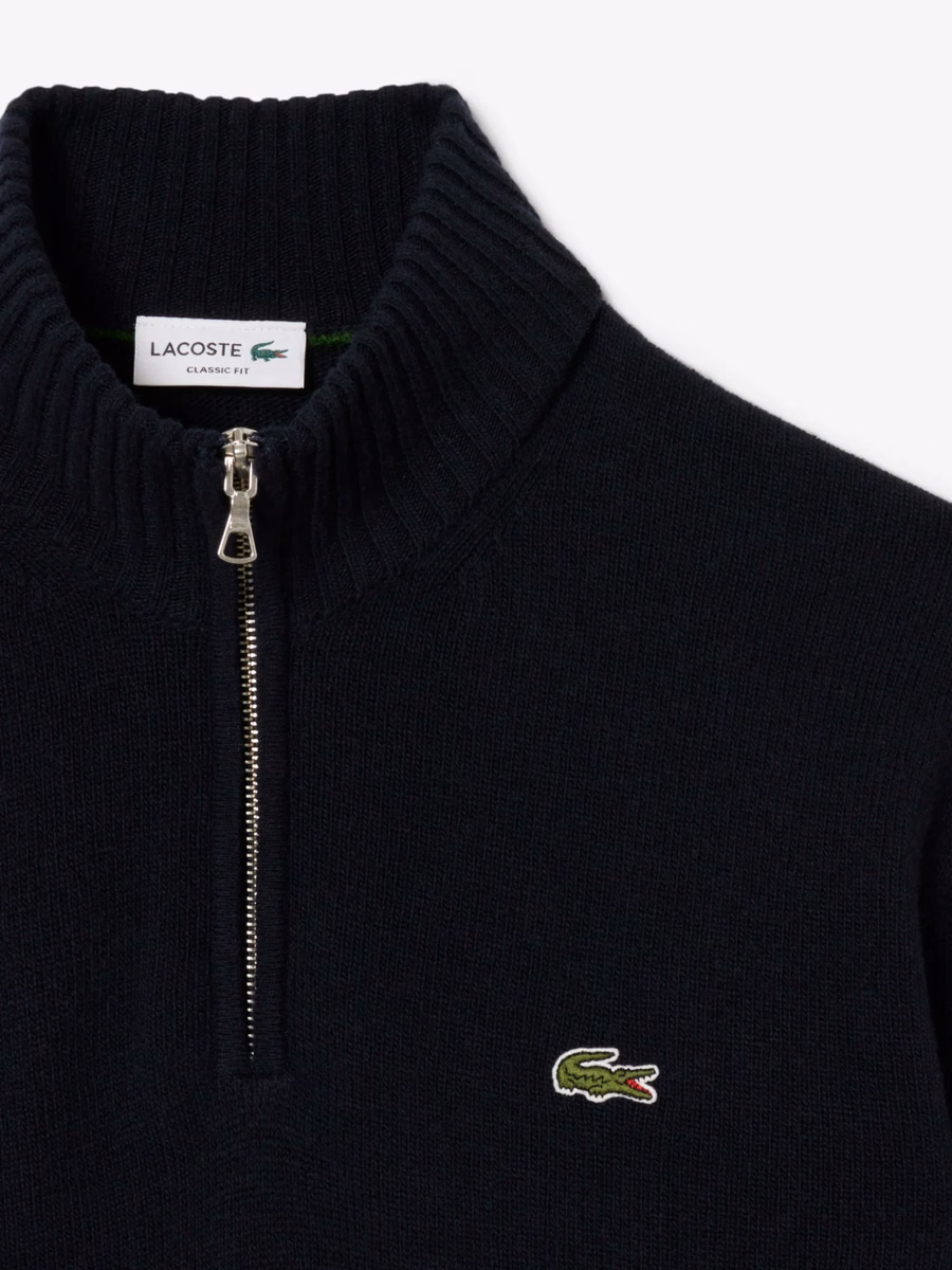 Maglione in Lana con Collo Alto e Zip