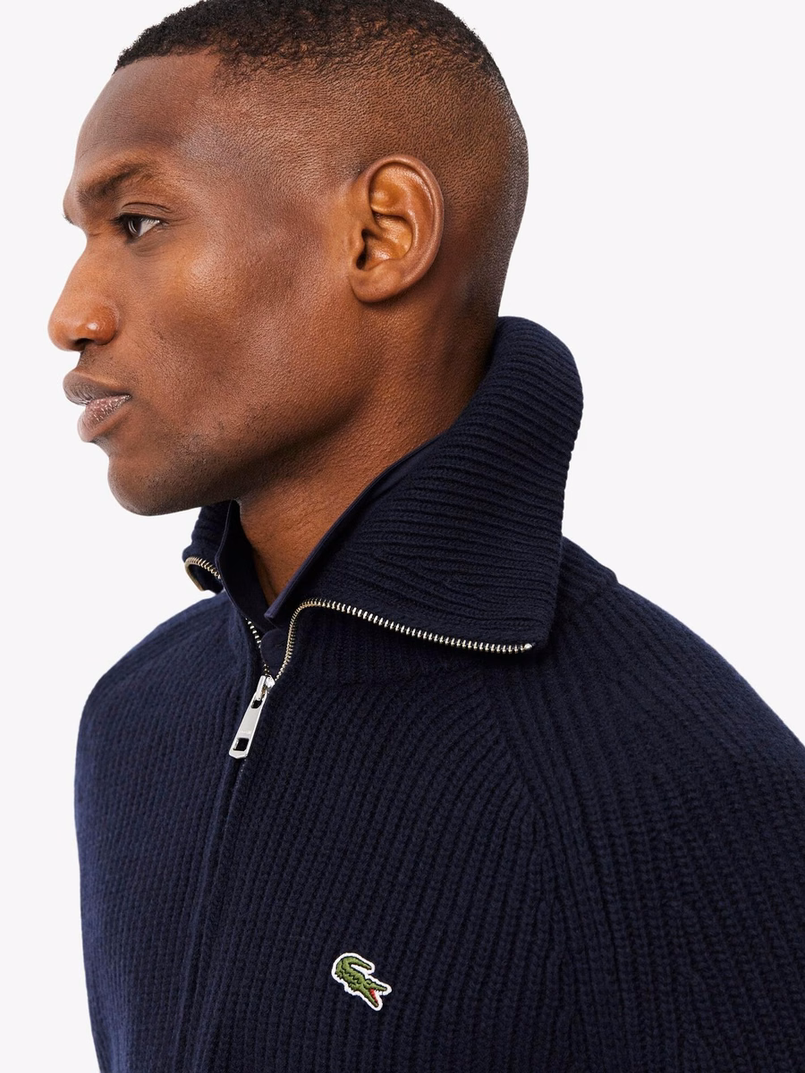Maglione in Lana con Collo Alto e Zip