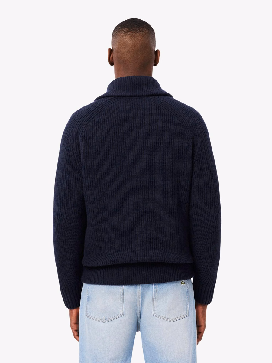 Maglione in Lana con Collo Alto e Zip