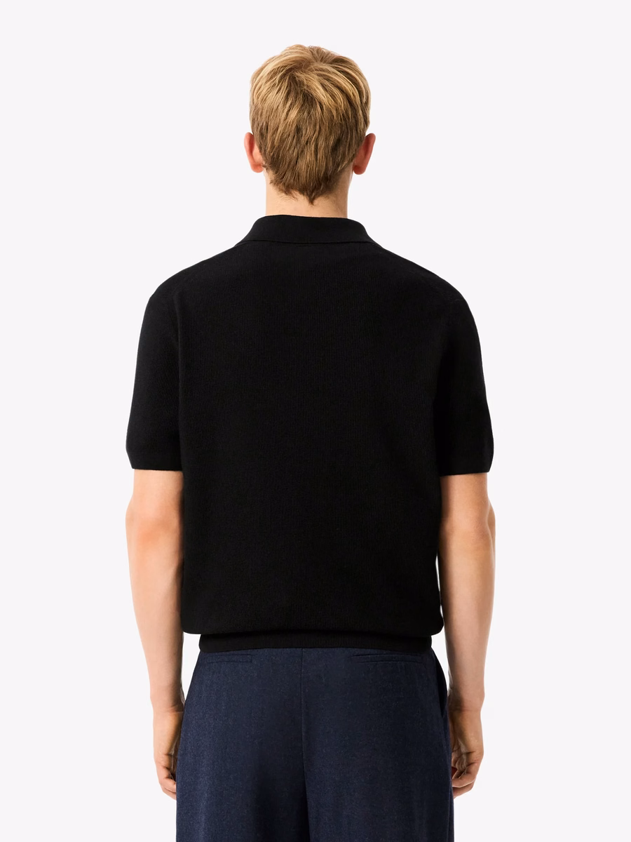 Maglione con colletto polo aperto in misto cotone