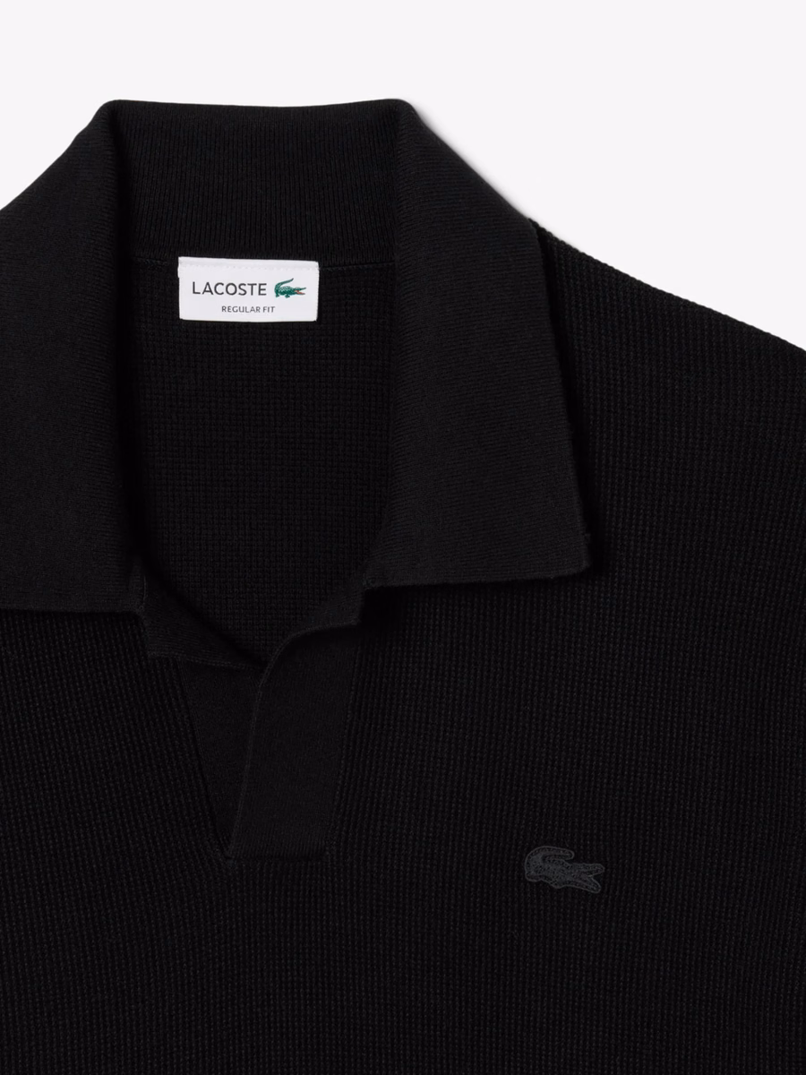 Maglione con colletto polo aperto in misto cotone