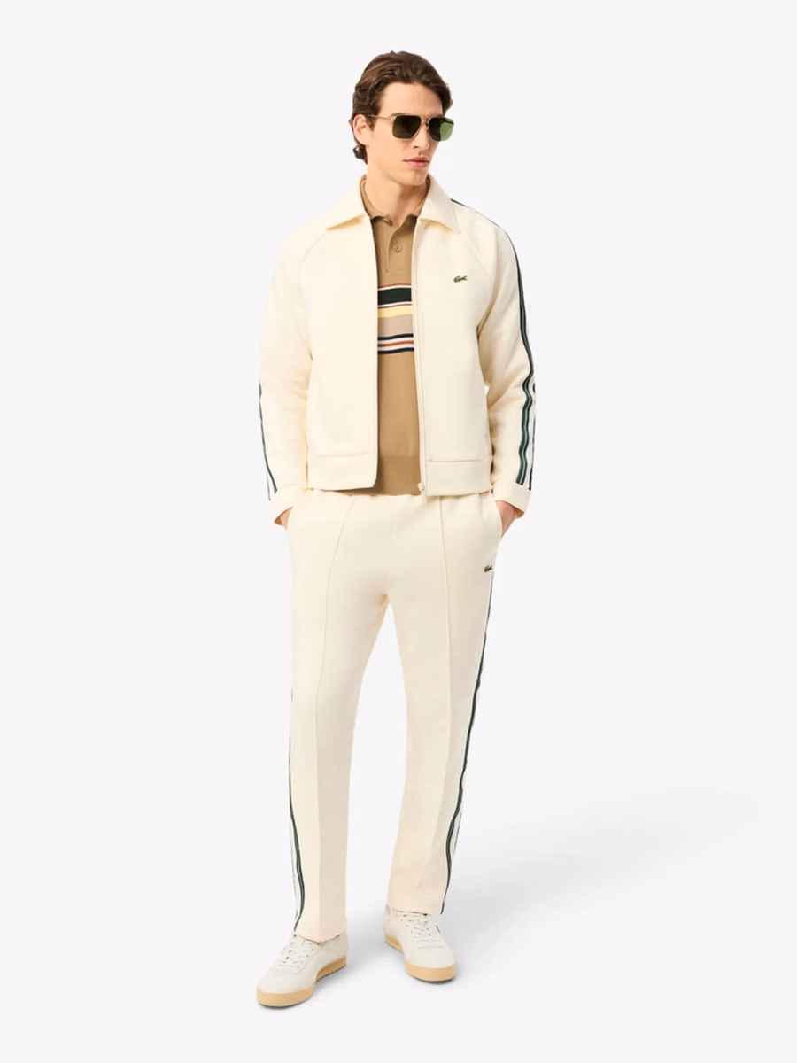 Maglione a righe con colletto polo made in France
