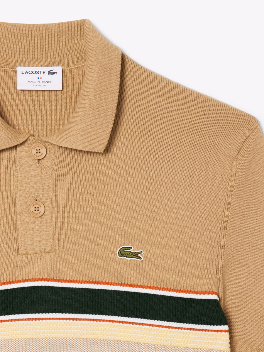 Maglione a righe con colletto polo made in France