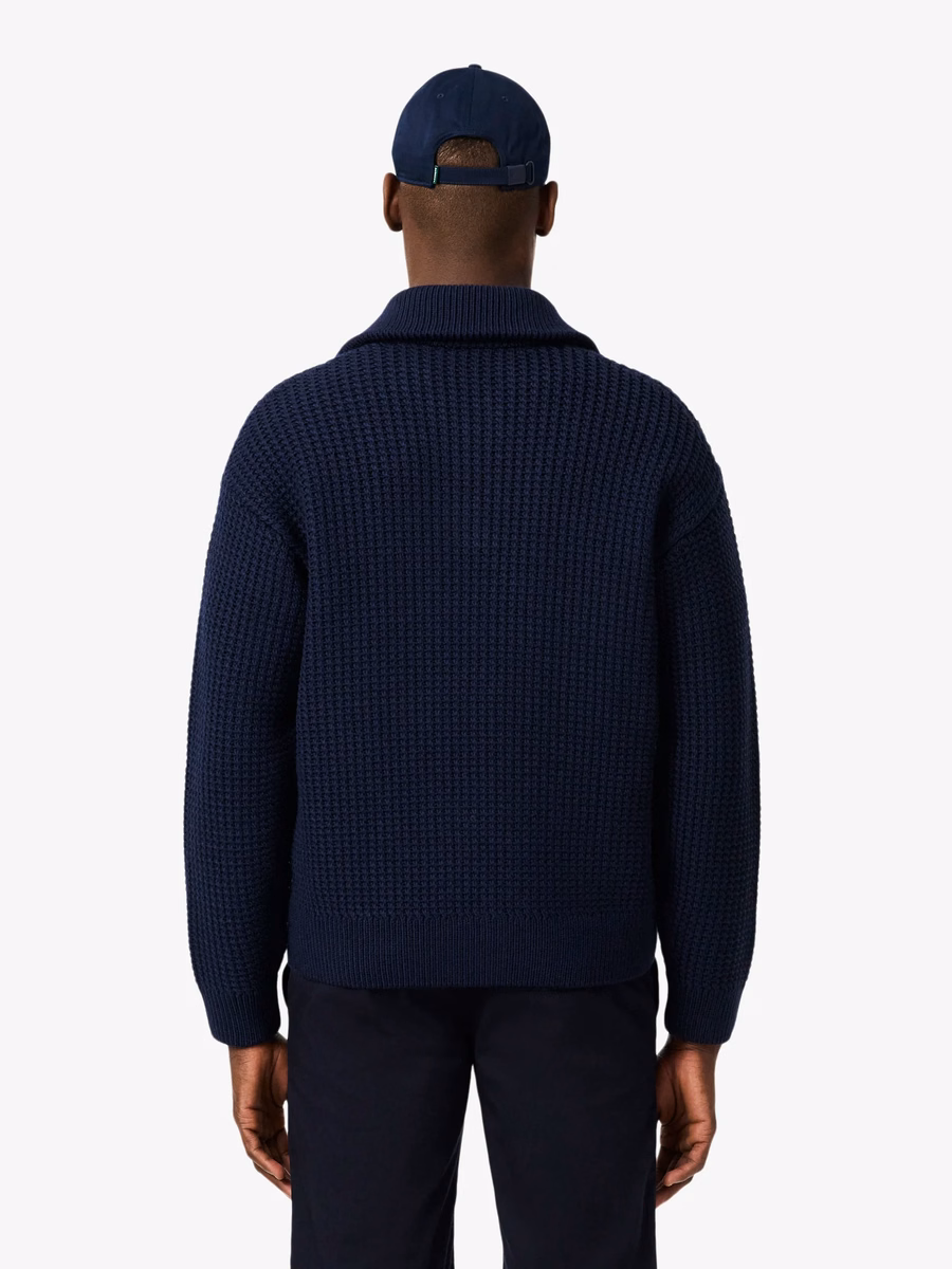 Maglione Pesante con Collo Alto e Mezzo Zip