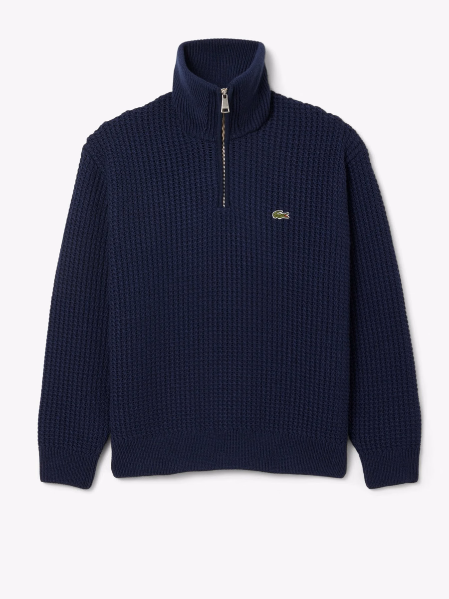 Maglione Pesante con Collo Alto e Mezzo Zip