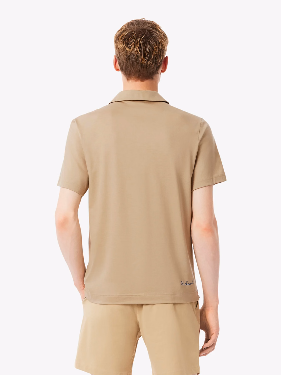 Maglietta Polo Ricamata con Collo Aperto Paris Classic Fit