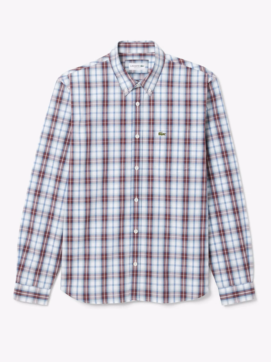 Regular Fit Poplin Plaid Shirt