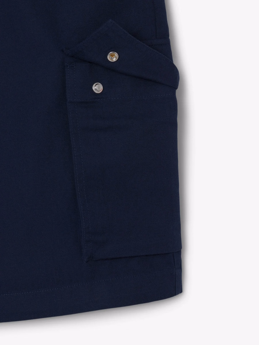 Berumda Cargo in Twill di Cotone e Lino a Vestibilità Relaxed