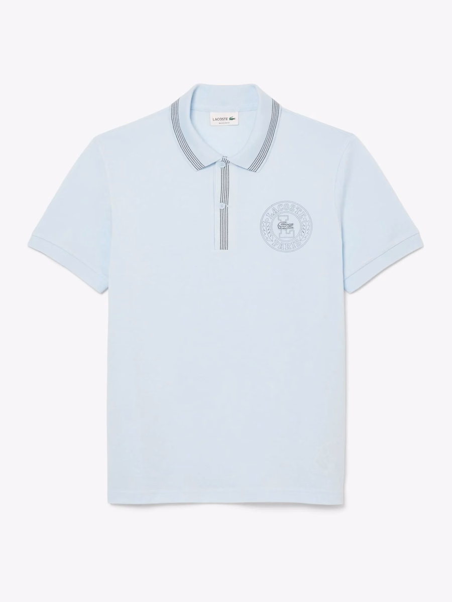 Maglietta Polo con Stampa Badge L.12.12 Regular Fit