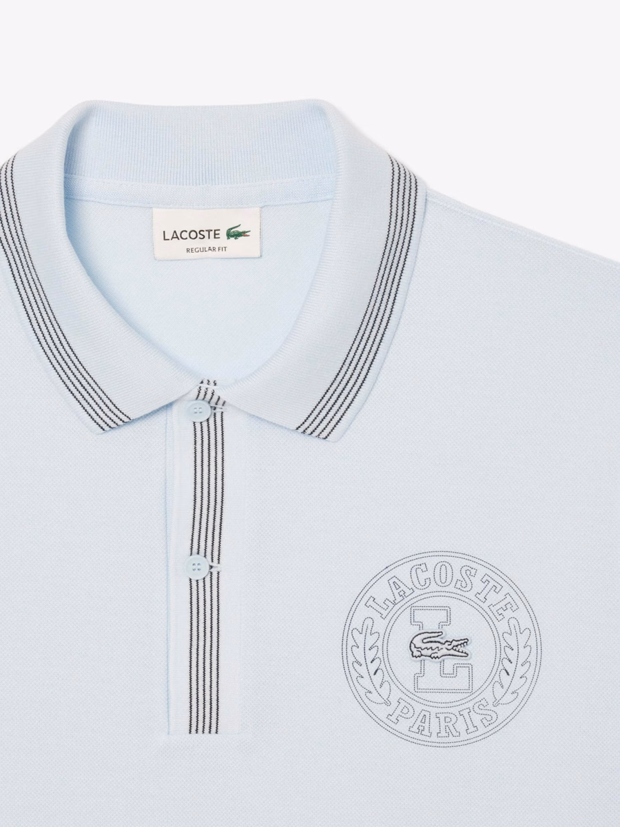 Maglietta Polo con Stampa Badge L.12.12 Regular Fit