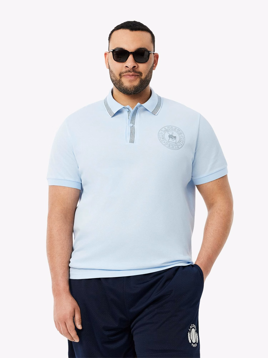 Maglietta Polo con Stampa Badge L.12.12 Regular Fit