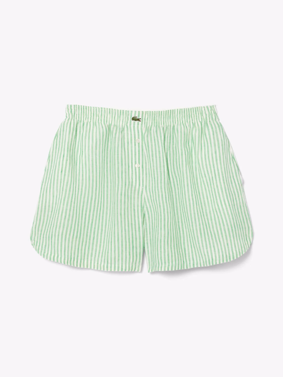 Shorts in lino a righe larghi