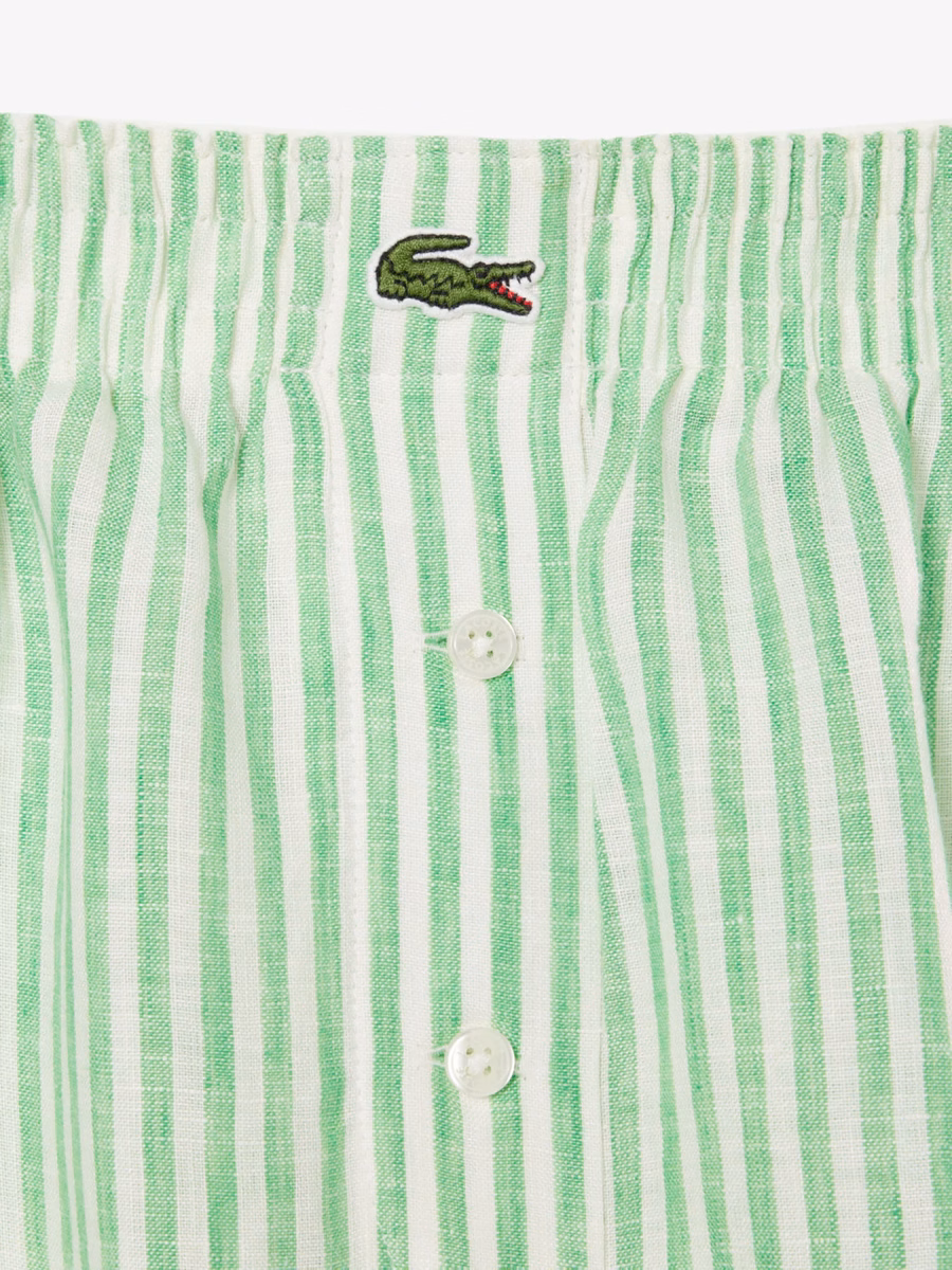 Shorts in lino a righe larghi