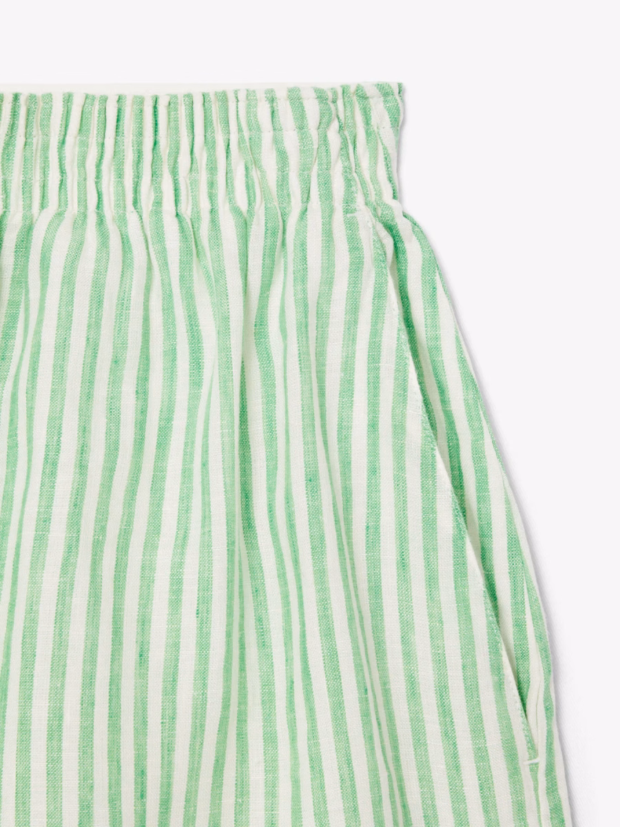 Shorts in lino a righe larghi