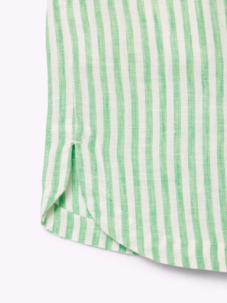 Shorts in lino a righe larghi