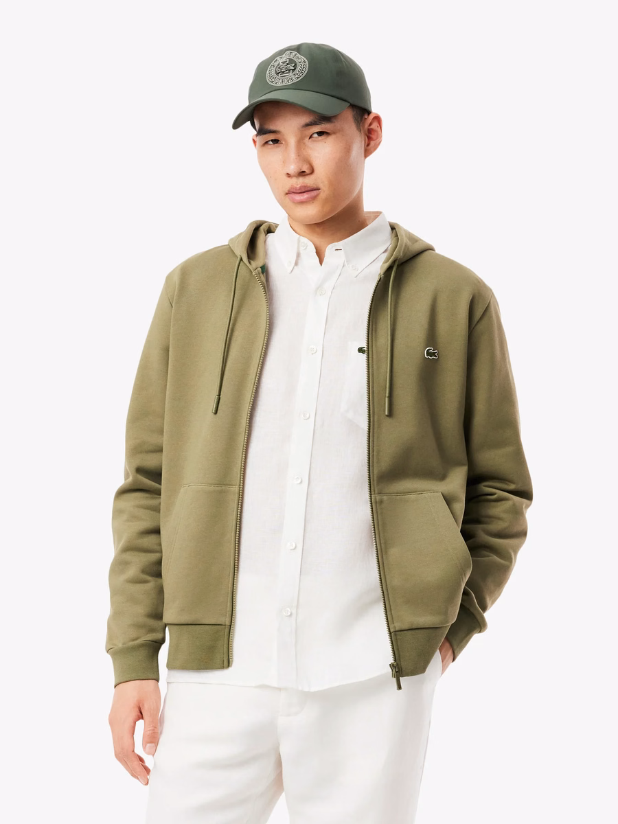 Felpa con zip in pile Classic Fit