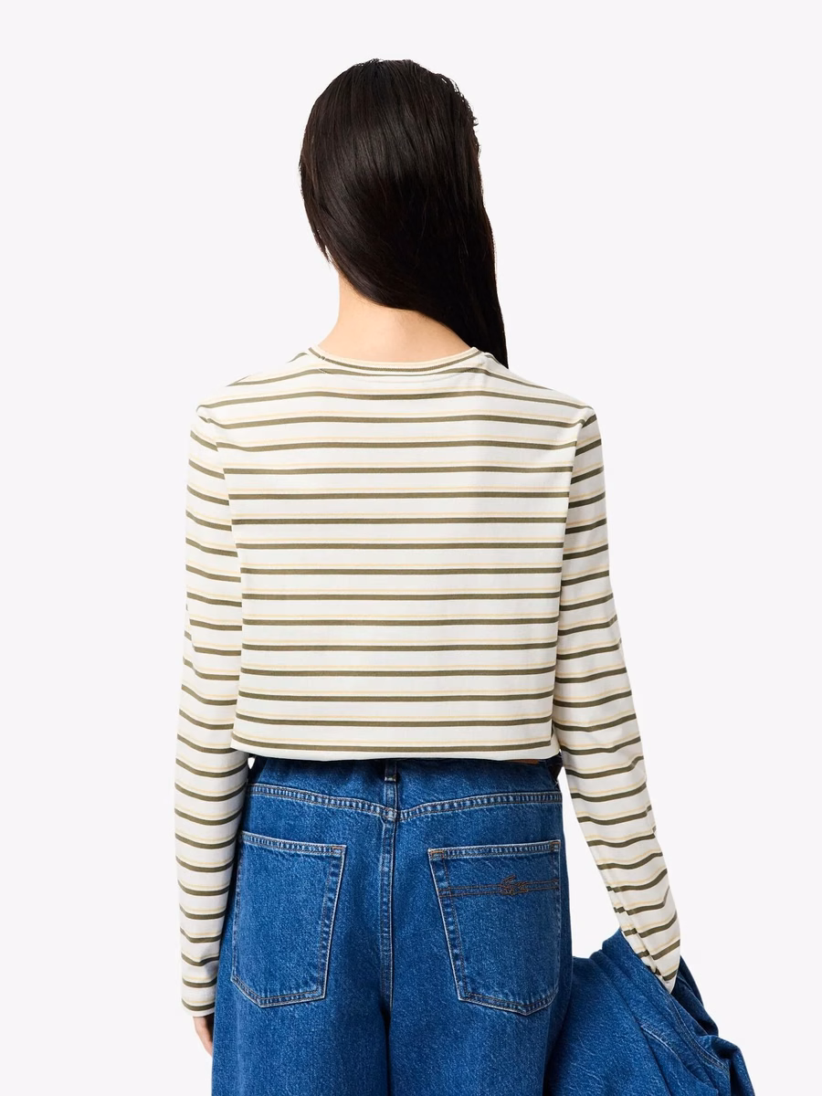 T-shirt a maniche lunghe a righe in jersey