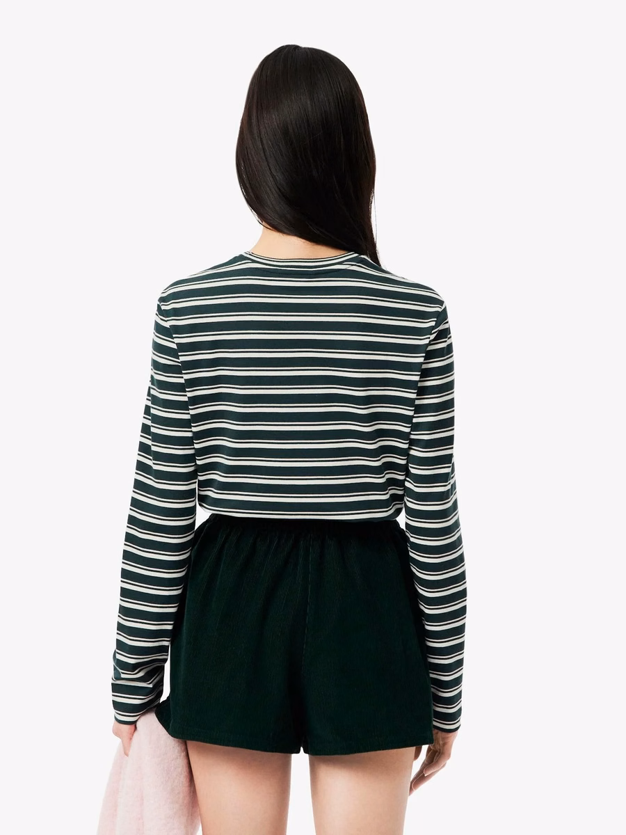T-shirt a maniche lunghe a righe in jersey
