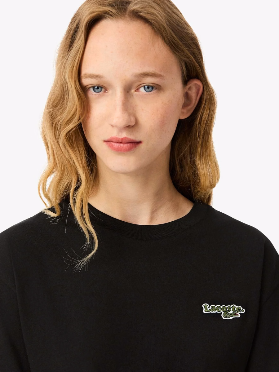 T-shirt Logo in Cotone Oversized a Taglio Corto