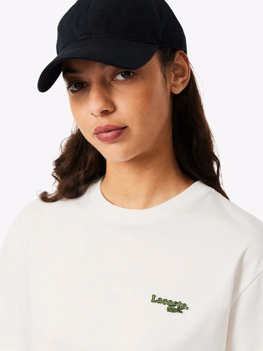 T-shirt Logo in Cotone Oversized a Taglio Corto