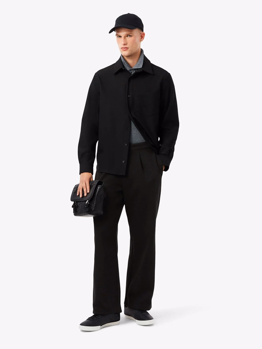 Pantaloni Piqué Plissettati Fit Largo